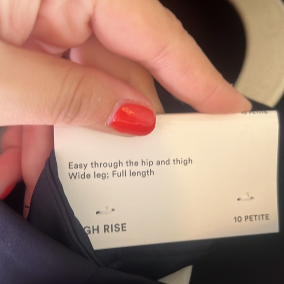 NWT AT Women’s Navy Blue Satin Suit - Blazer & High waist Straight Leg Trousers - Picture 5 of 6